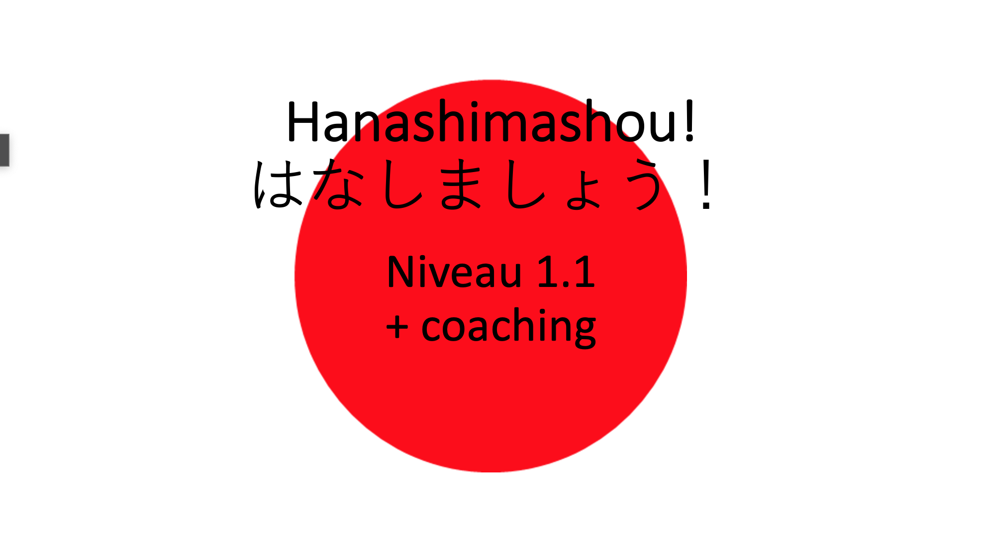 Hanashimashou 1.1 + coaching